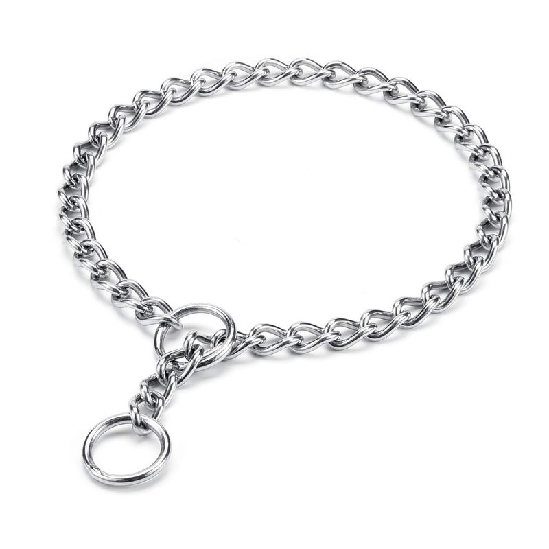 Mogoko Stainless Steel Dog Choke Chain Collar, Puppy Metal P Chain Slip Collar Pet Training Walking Choker(3.5mm;22.0 Inch) - Image 1